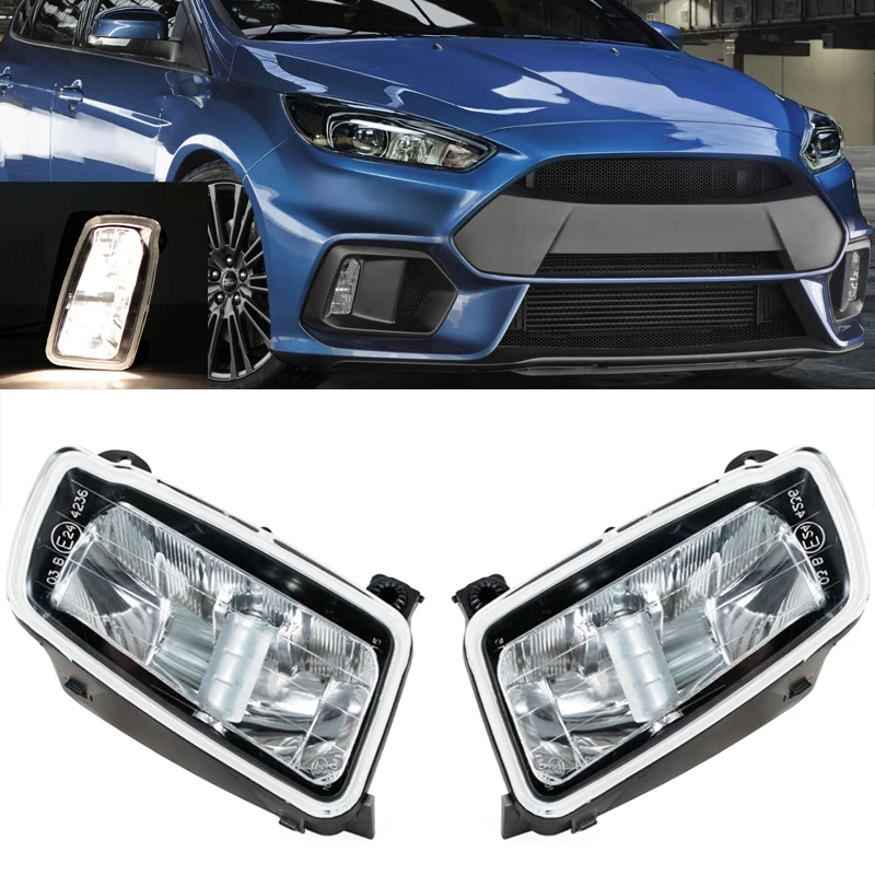 

Car Front Bumper Fog Light For Ford Focus RS 2015 2016 2017 2018 Headlight Foglamp Cover Black ABS Moulding Case Car accessories