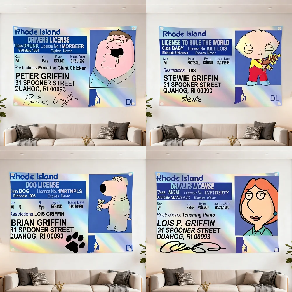 Funny Familys G-Guys Peter Griffin Q flag Decoration Outdoor Picnic Party Art Hanging Home Camping Party Banner Best sellers