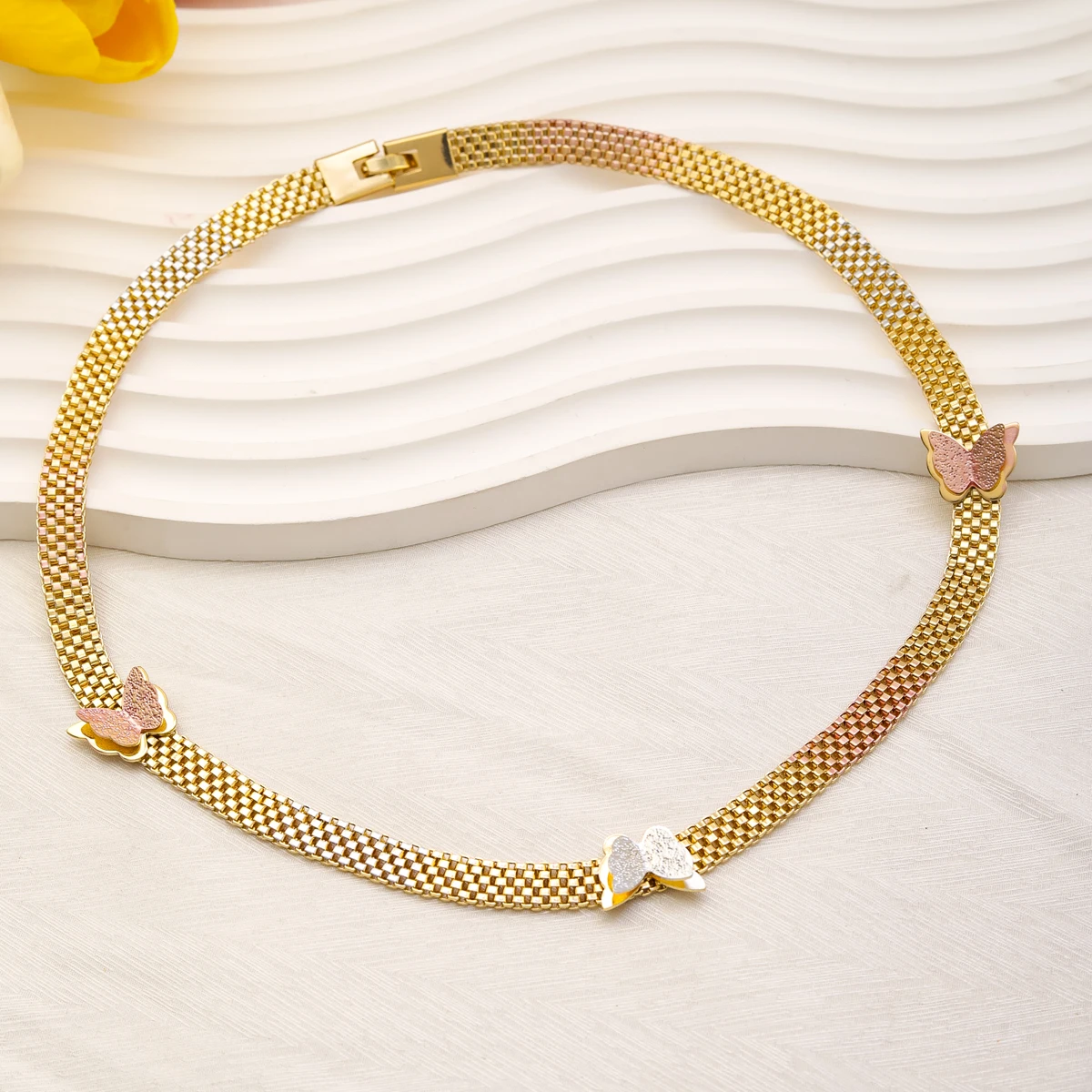 Liffly Butterfly Jewelry Set for Women Luxury Snake Chain Necklace Earrings Bracelet Dubai African Bridal Wedding Party Gift