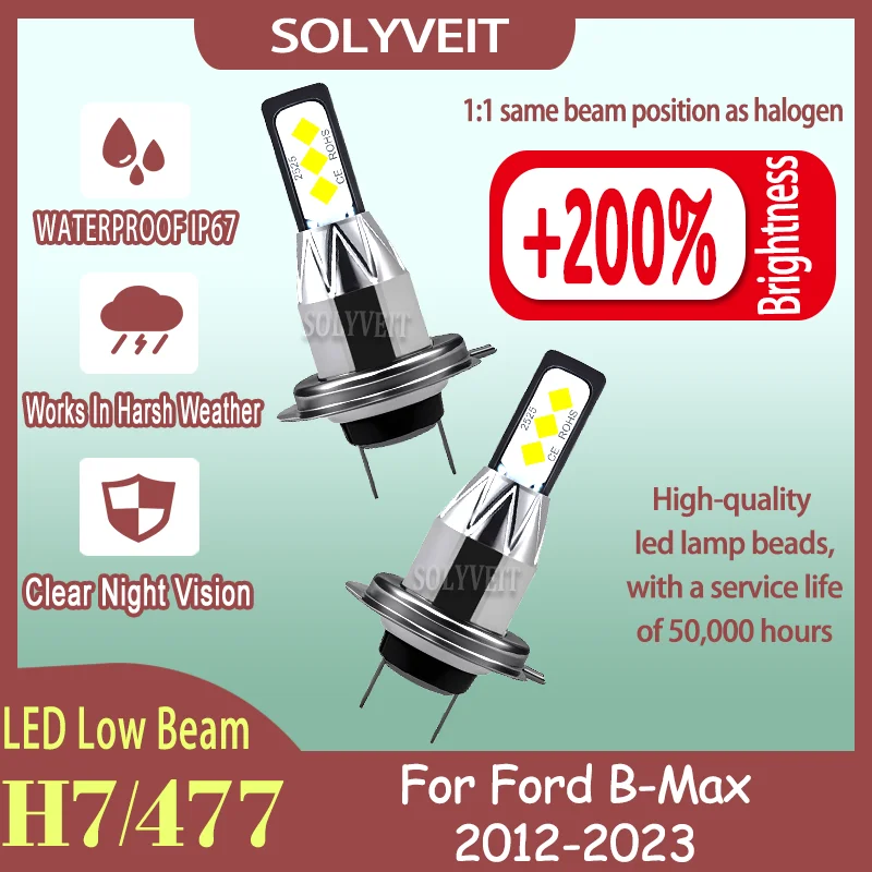 

Dust-Proof Tool-Free Installation IP67 Waterproof LED Low Beam Lights For Ford B-Max 2012 2013 2014 2015 2016 2017 2018-2023