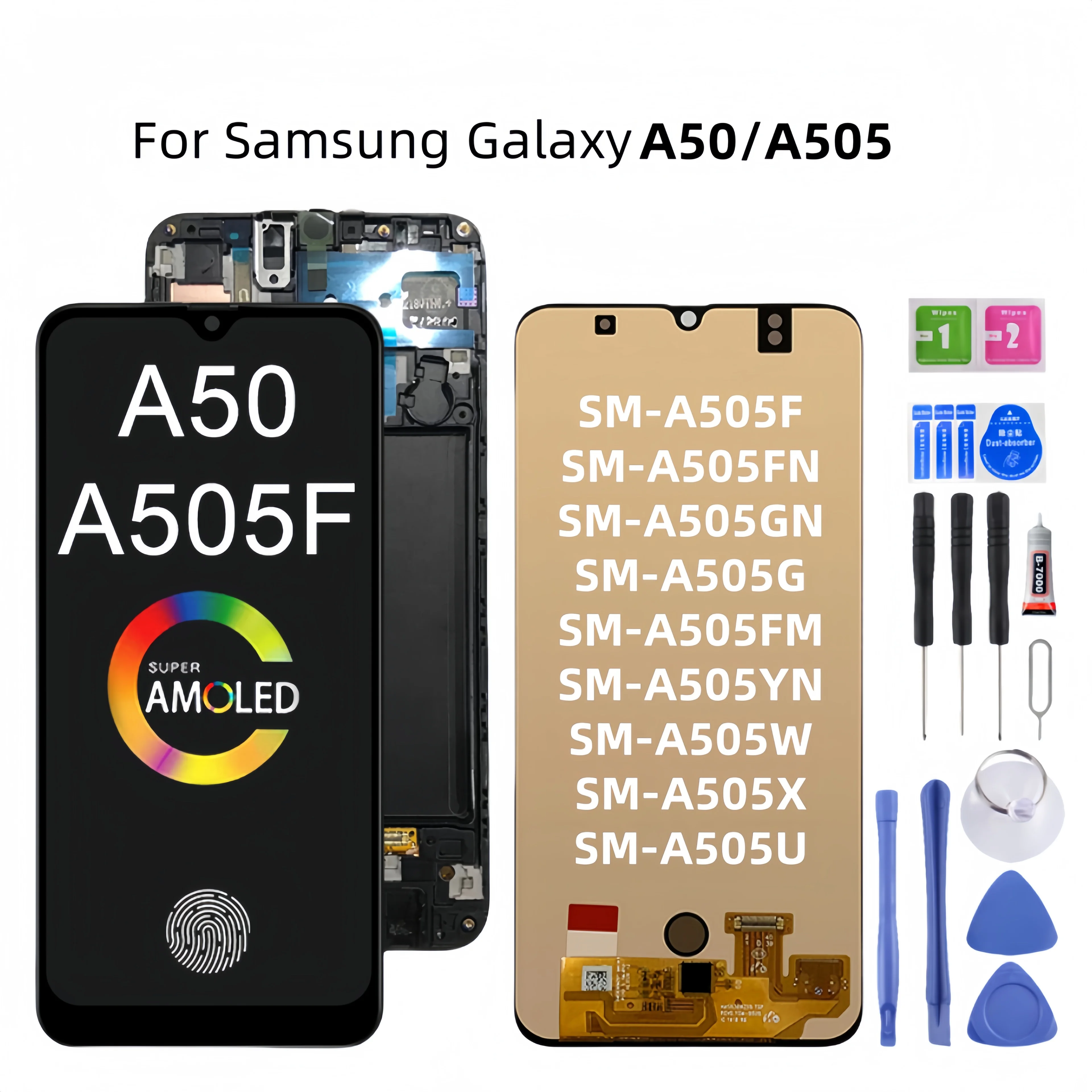 

For Samsung Galaxy A50 A505 SM-A505F A505FN A505GN A505G A505FM A505YN Lcd Display Touch Screen Digitizer Assembly Replacement