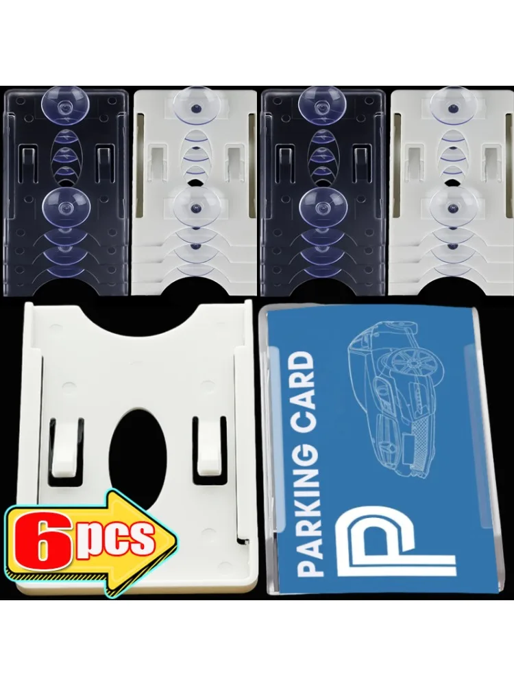 Manchon de carte de voiture avec ventouse, porte-carte d'identité IC, Clip de billet de stationnement, carte de fixation automatique pour support de facture de pare-brise