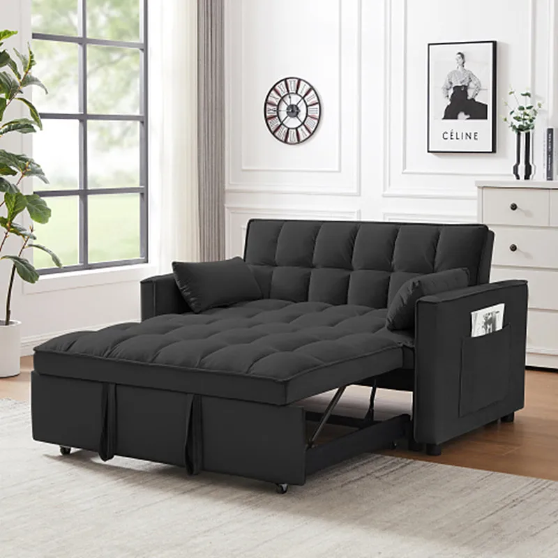 Wholesale Futon Sofa Bed Convertible Comfortable Bedroom Living Room Sofa Bed Velvet Folding Armchair Sofa Bed Folding