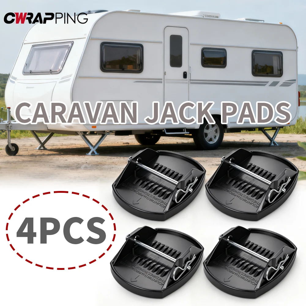 Almohadillas para gato de remolque RV, accesorios para autocaravana, rueda niveladora, adaptador de soporte para pierna, accesorios universales para coche y acampada, 4 Uds.