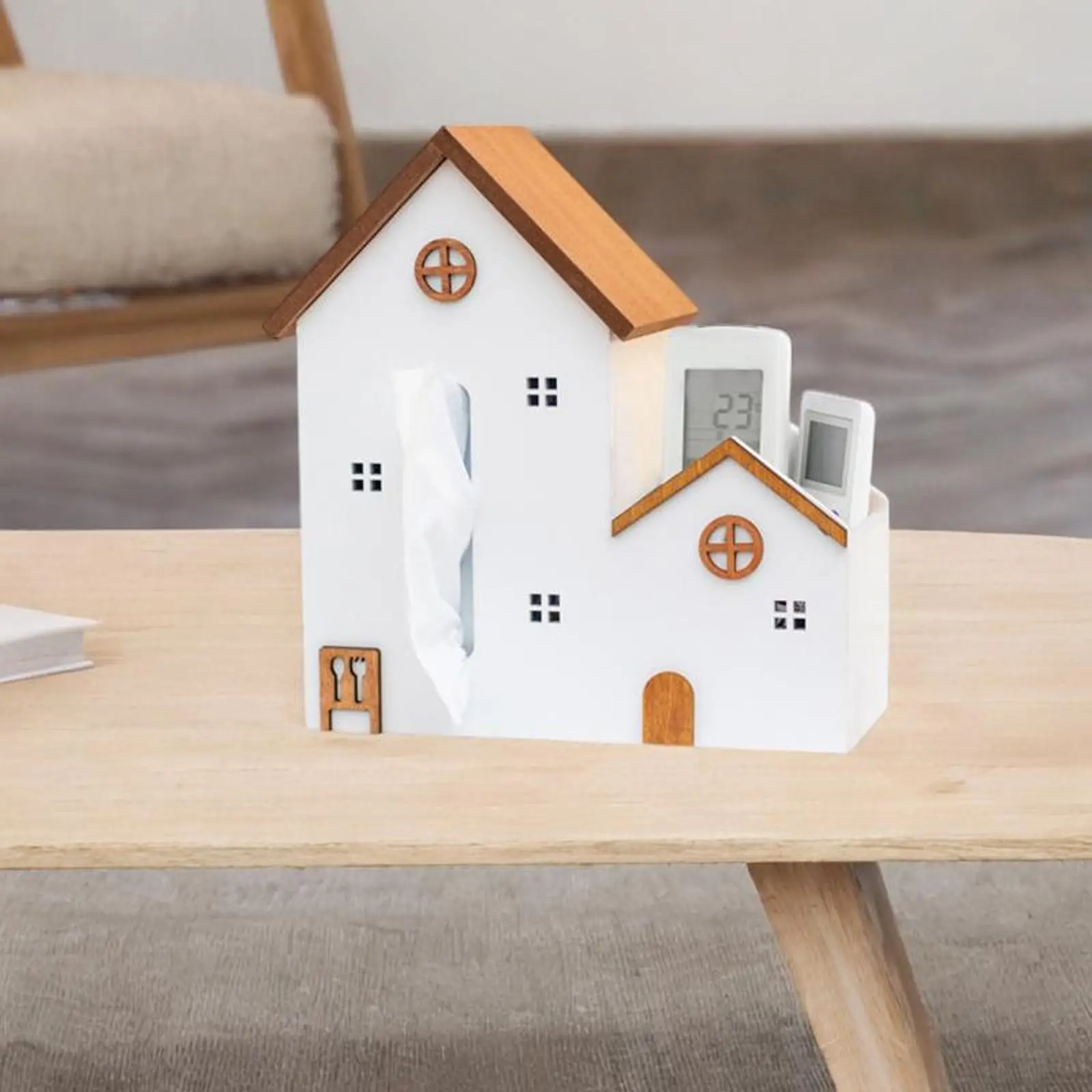 Haus Statue Tissue Box Abdeckung Tragbare Dekoration Gesichts Tissue Halter