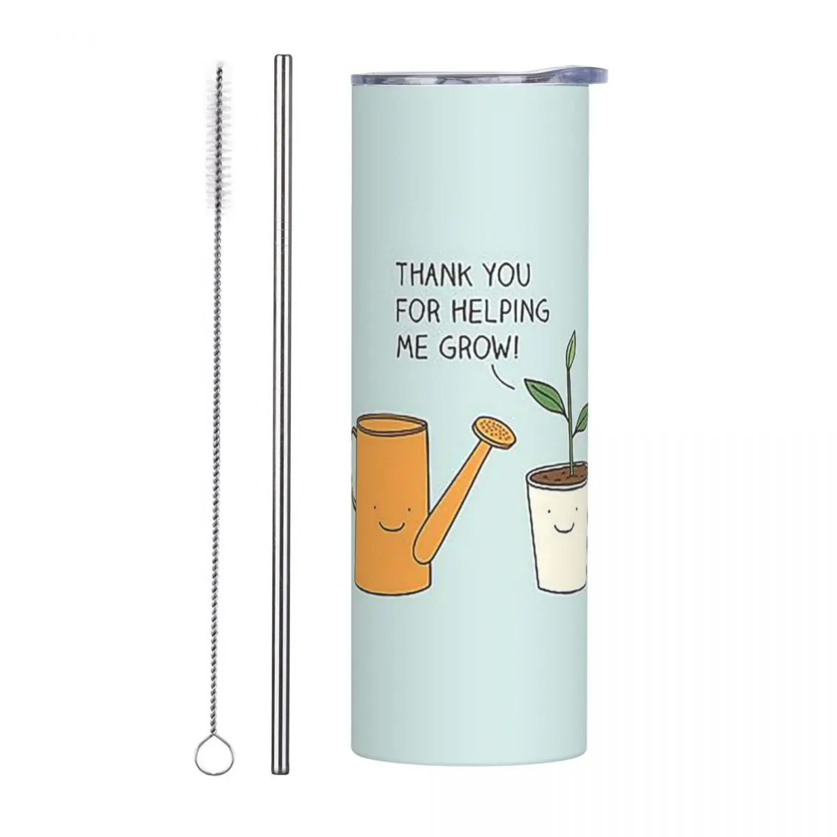 Thank You For Helping Me Grow Stainless Steel Tumbler Vacuum Insulated Mugs Thermal Cold Bottle Straws With Lid 20oz