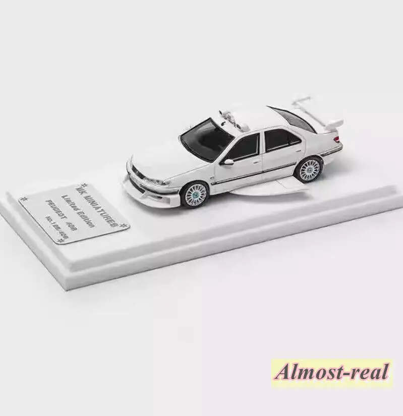 MK 1/64 For Peugeot Taxi 406 407 Car Model Alloy Diecast Ornaments Toys Boys Birthday Gifts Hobby Display Collection White