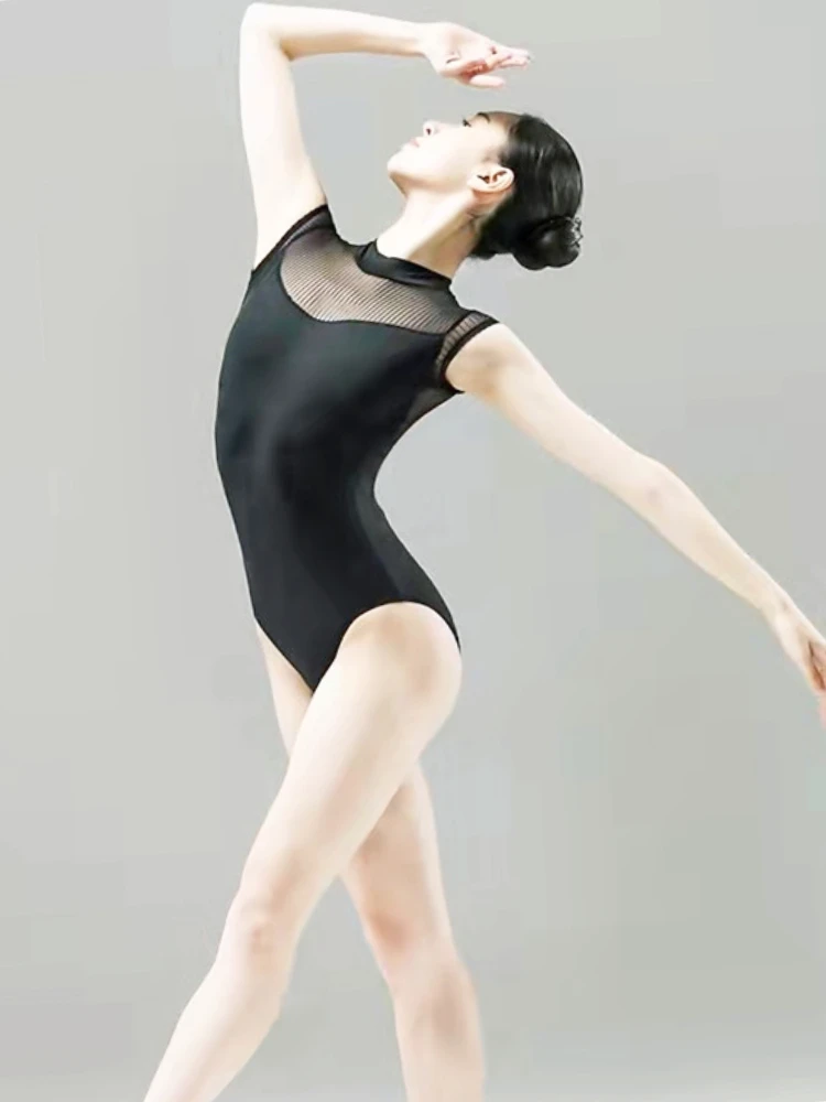 Ballet dance clothes tights adult female short-sleeved high-neck practice clothes aerial yoga clothes body dance