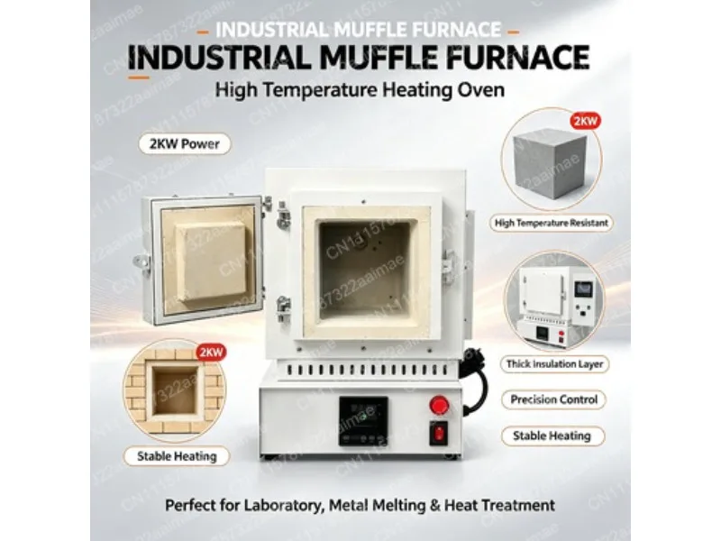 2KW Digital Muffle Furnace Dental Casting Heating Stove with Display for Melting Baking and Repair