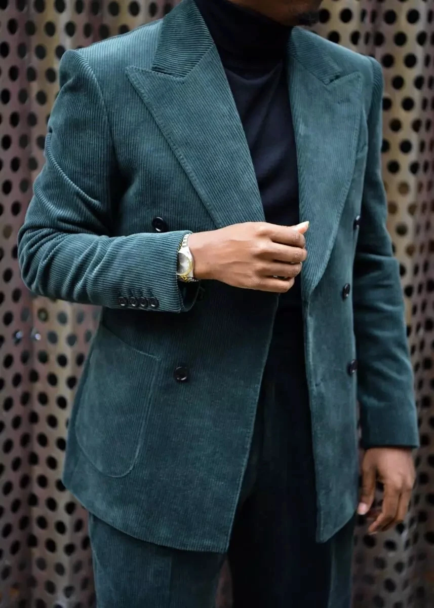 Traje de PANA con solapa de pico para hombre, esmoquin Masculino de boda, Blazer ajustado para novio y graduación, 2 piezas de chaqueta y pantalón,