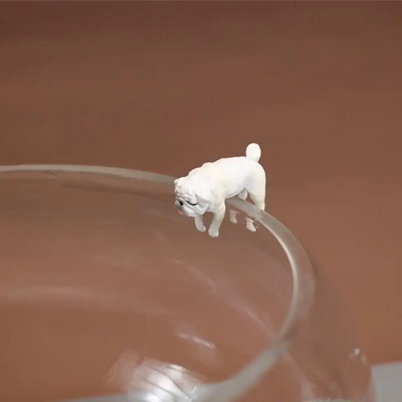 H9EC Animal Aquarium Decorations Miniature ลูกสุนัขแกะสลักวัสดุเครื่องประดับวัสดุที่ปลอดภัย