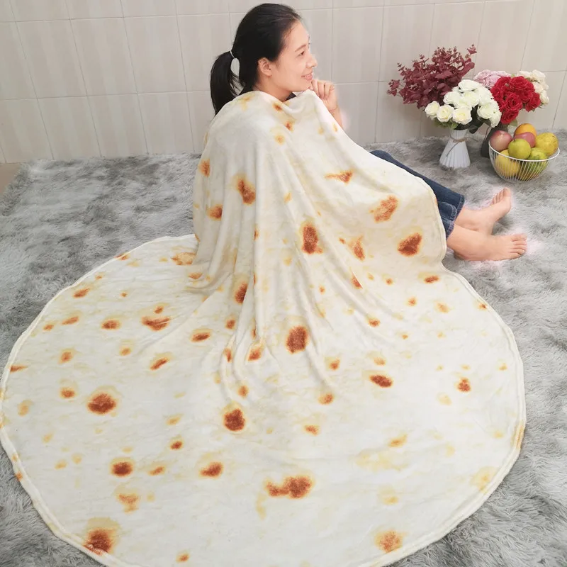 Pizza Tortilla Tortilla Blanket Pita Lavash soft blanket for bed wool sofa plaid plush bedspread Manta Burrito Koce