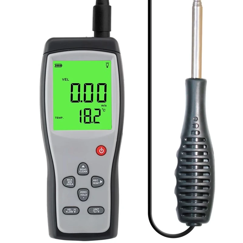 

Thermal anemometer, handheld anemometer, high precision