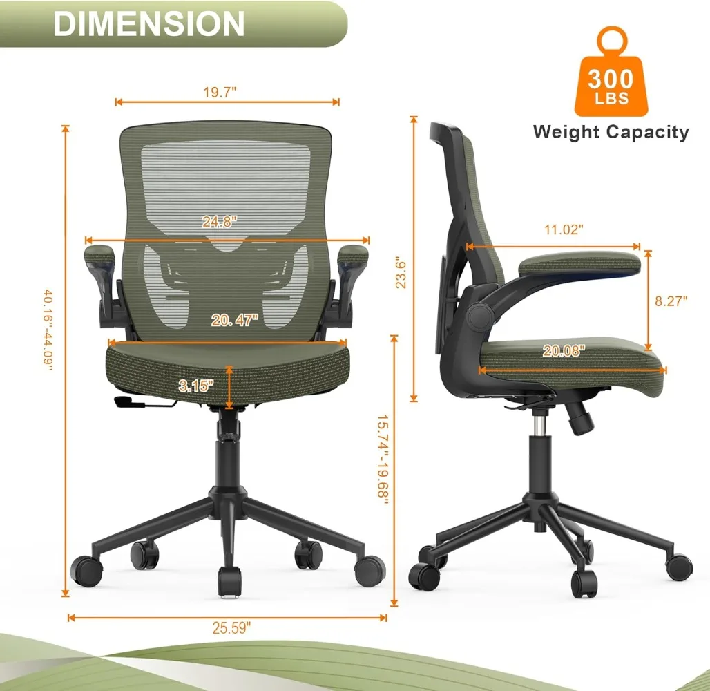 Office Chair, High Back Desk Chair Adjustable Height and Ergonomic Design Home Office Computer Chair Executive