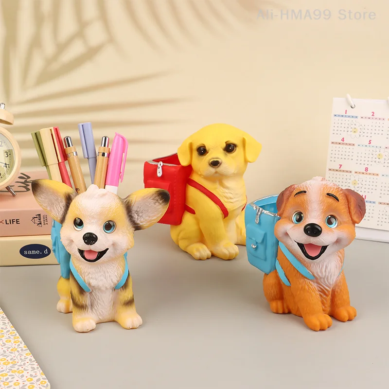 

Cute Puppy Pen Holder - Resin Desk Decoration For Offices And Homes, Perfect Birthday Gift For Students And Young Adults