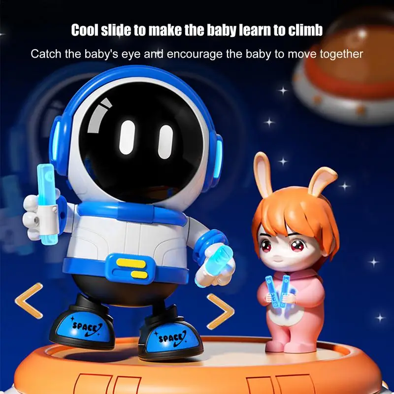 Astronaut Shape Rechargeable Dancing Robot com luzes para crianças, Brinquedo multifuncional educacional, Música