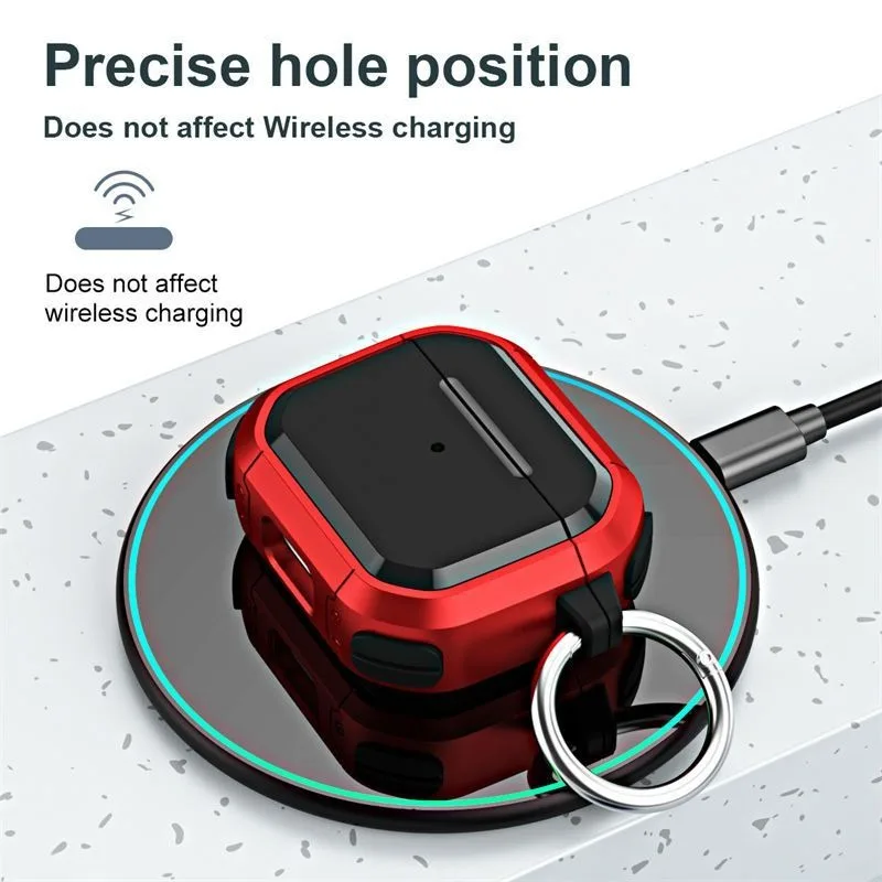 New 2024 Hard Shockproof Armor Earphone Case For AirPods Pro 1 2 3 4 ANC Pro2 Cover Shell For Apple AirPods4 Strap buckle