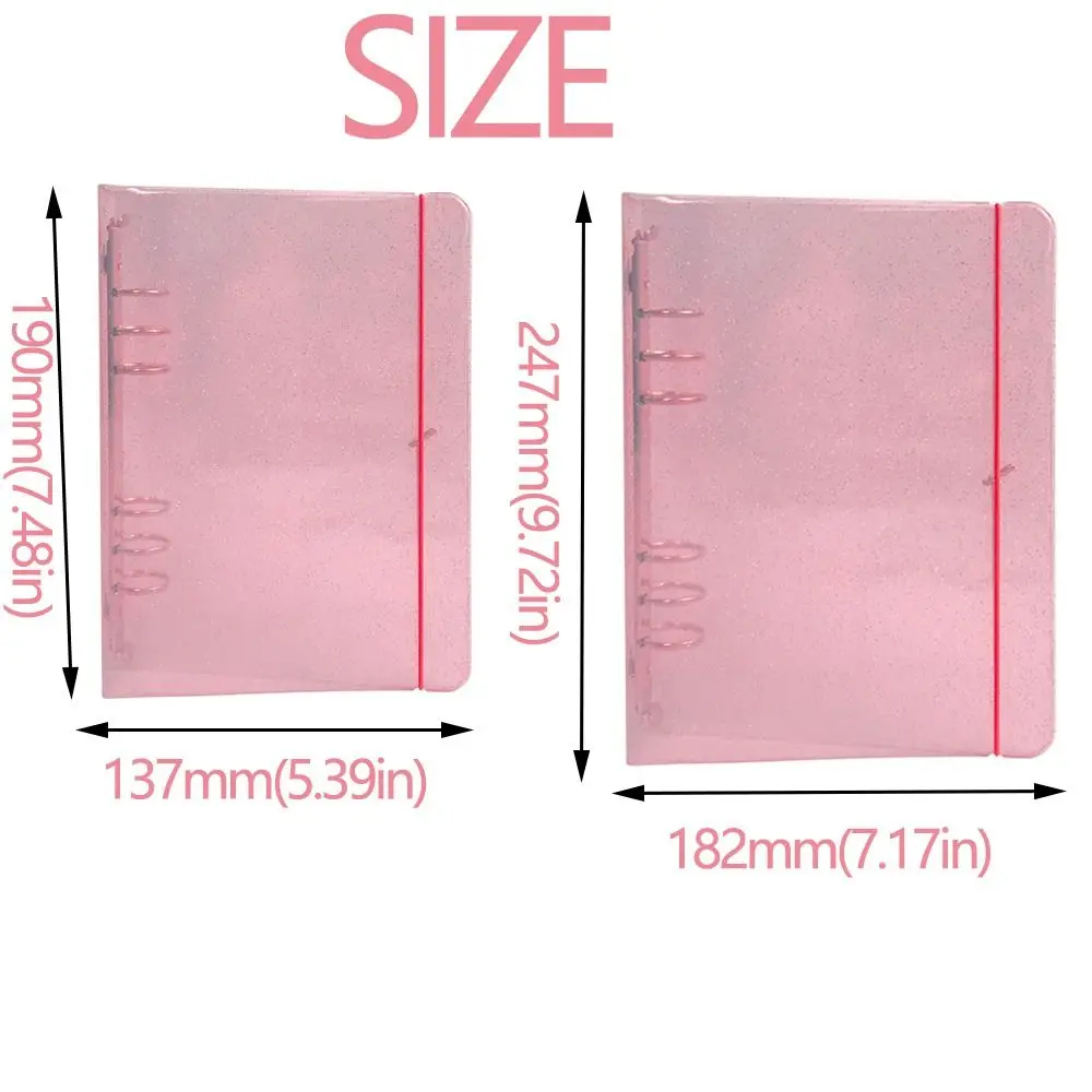 مجلد الموثق الإبداعية الملونة الموثق غطاء مقاوم للماء A5/A6 حجم غطاء الكتيب البلاستيكية 6 خواتم فضفاضة ورقة الموثق غطاء جدول الأعمال