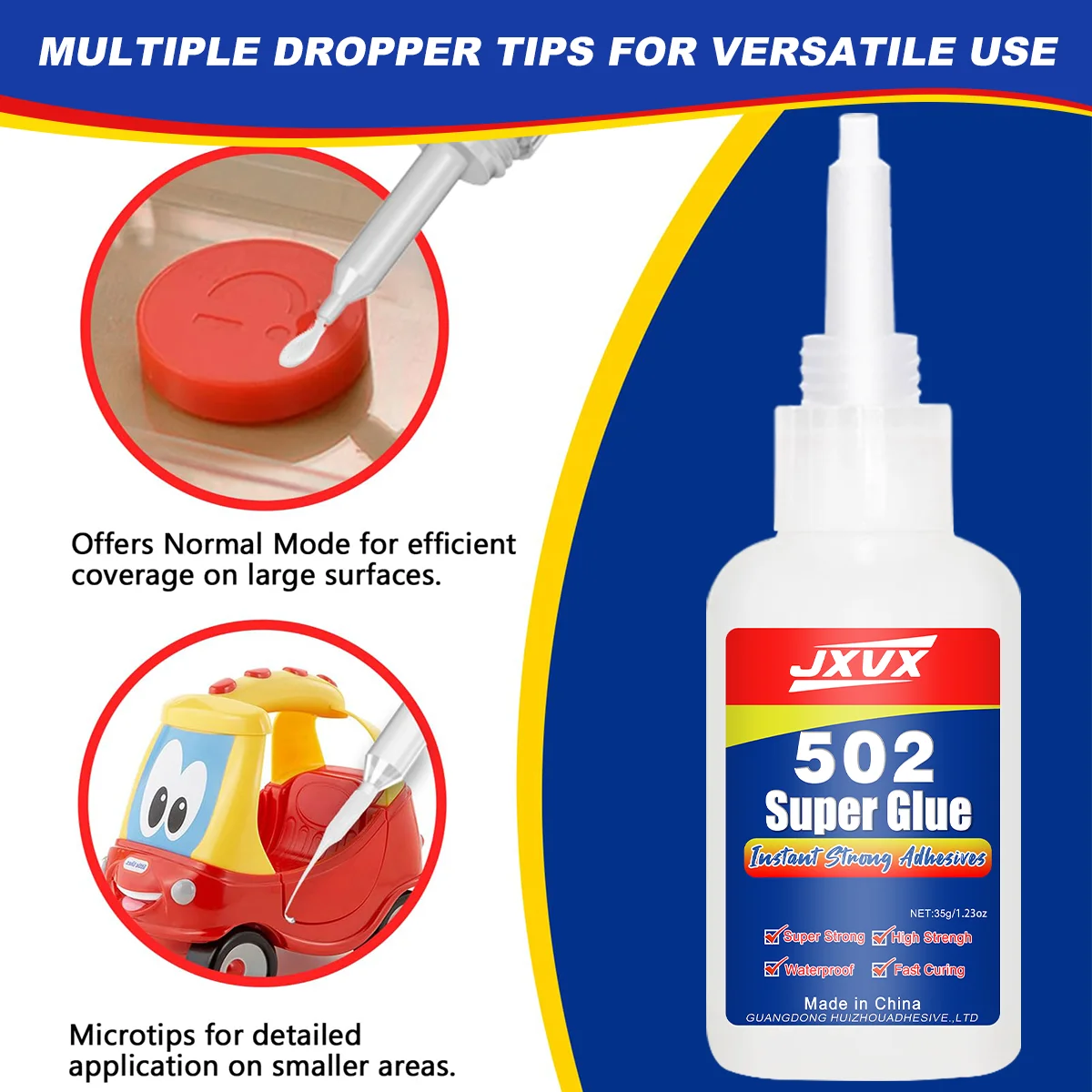 JXVX 502 Super Glue Extra Strong Plastic Professional Adhesive  Quick Fix for Toy Plastic Items Transparent Cyanoacrylate Glue Fast Drying Odorless Long Lasting Bonding 1-3PCS.
