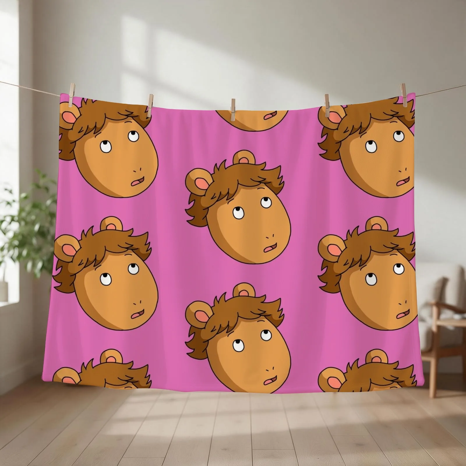 DW from Arthur Looking Up Meme Art Throw Blanket couch cozy soft plush fuzzy picnic outdoor blanket