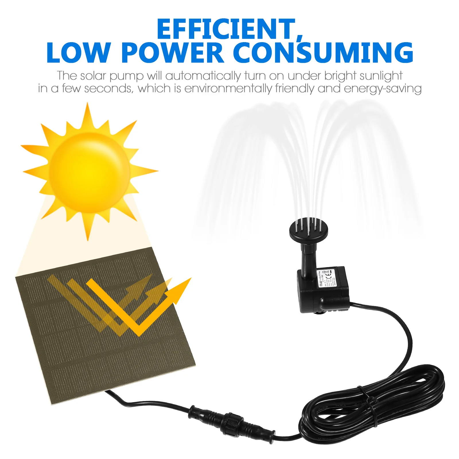 

Foxnovo 7V 12W 180lh Solar Pump Kit Black Durable Hard Plastic Monocrystalline Silicon Silicone Aquarium Fountain