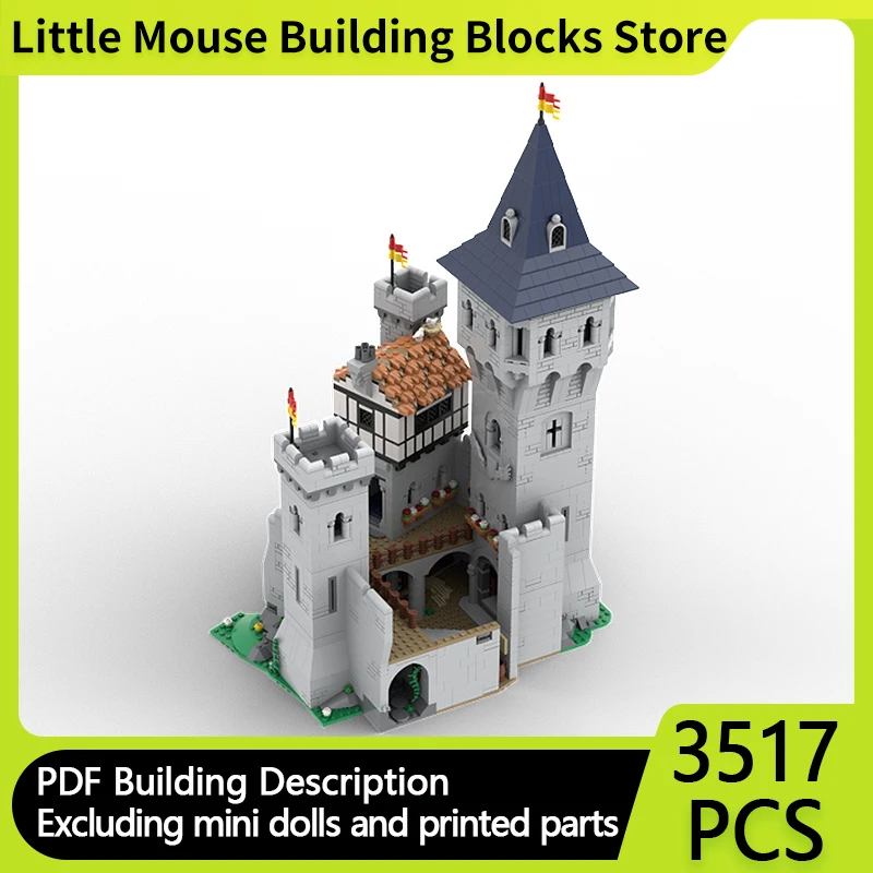 

Medieval Castle Model MOC Building Bricks Rock Castle Courtyard Modular Technology Gifts Holiday Assemble Children Toys Suit