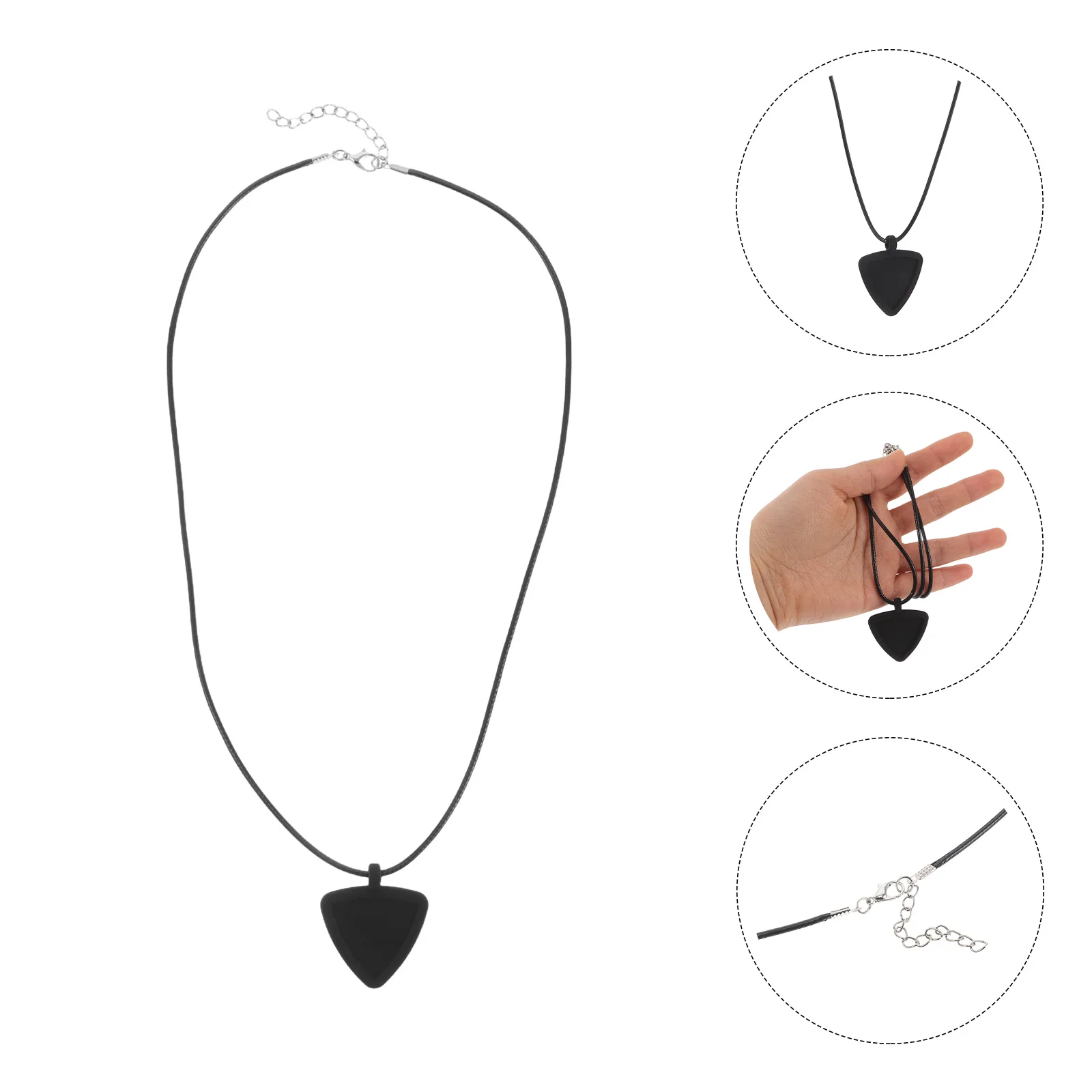 

Guitar Picks Holder Necklace Silicone Cover Large Triangle Pendant Pick Storage Accessory for Beginners Guitar Parts