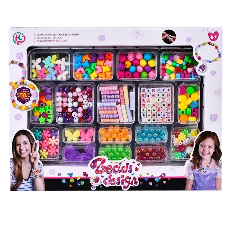 Children's DIY Beading Toys Creative Jewelry Making Materials Acrylic Educational Craft Kits for Girls Bracelet Necklace
