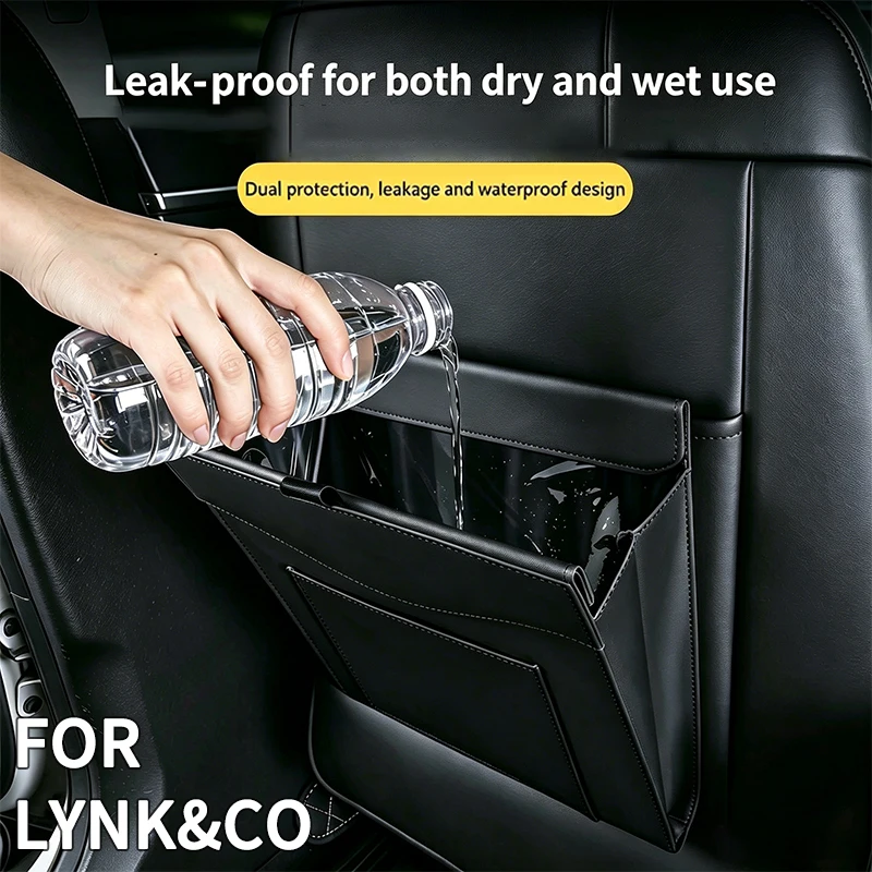 Car Seat Back Lightweight Easy‑install Trash Organizer Bag For LYNK&CO 01 Phev 02 03+ 05 06 09 EM-P PHEV 09 Car Trash Bag
