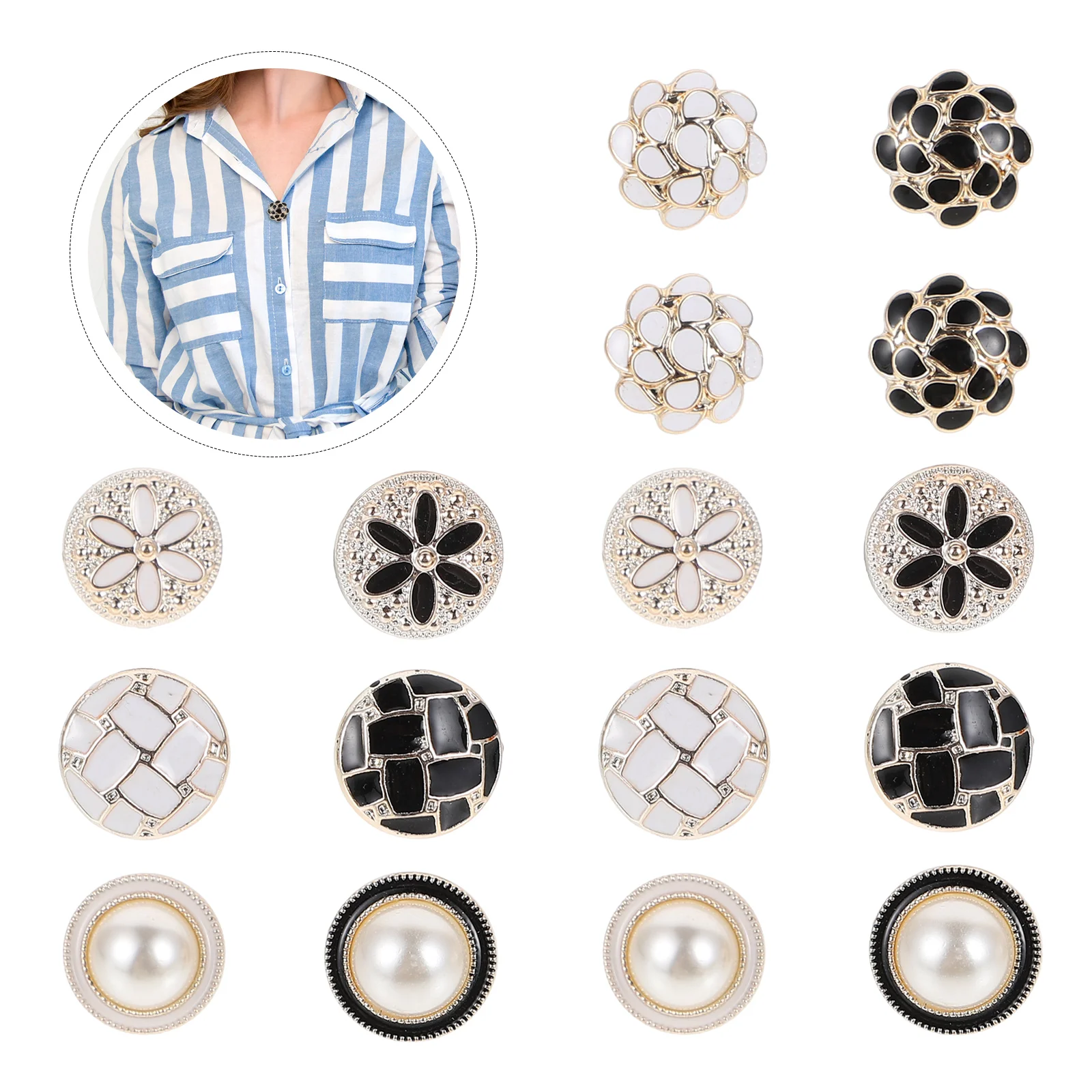 

20 Pcs Sewing Free Anti-Unwanted-Exposure Buckle Button Decors Badge Collar Corsages Buttons Clothing Decorative DIY Crafts