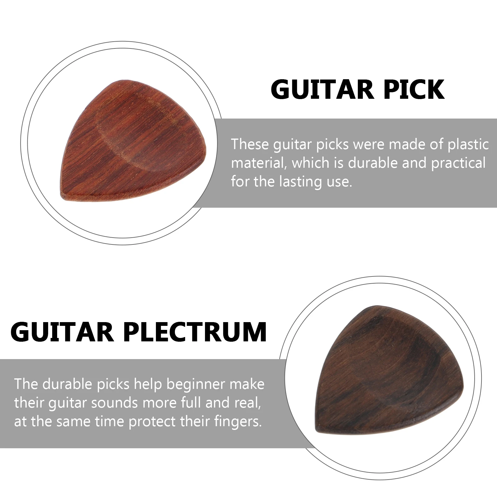 

4 Pcs Wooden Pick Acoustic Guitars Picks Accessories Instrument Supplies Triangle Bass Triangular Practice Tools Plectrums