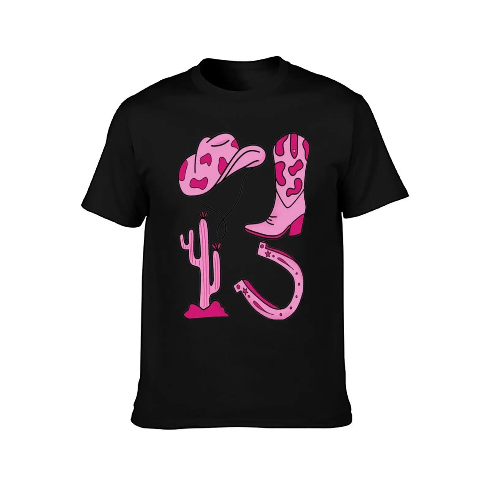 Pink Cowboy Collection T-Shirt Summer Casual Cotton Tee Oversized Streetwear Tops Vintage Graphic Print Unisex Men Women