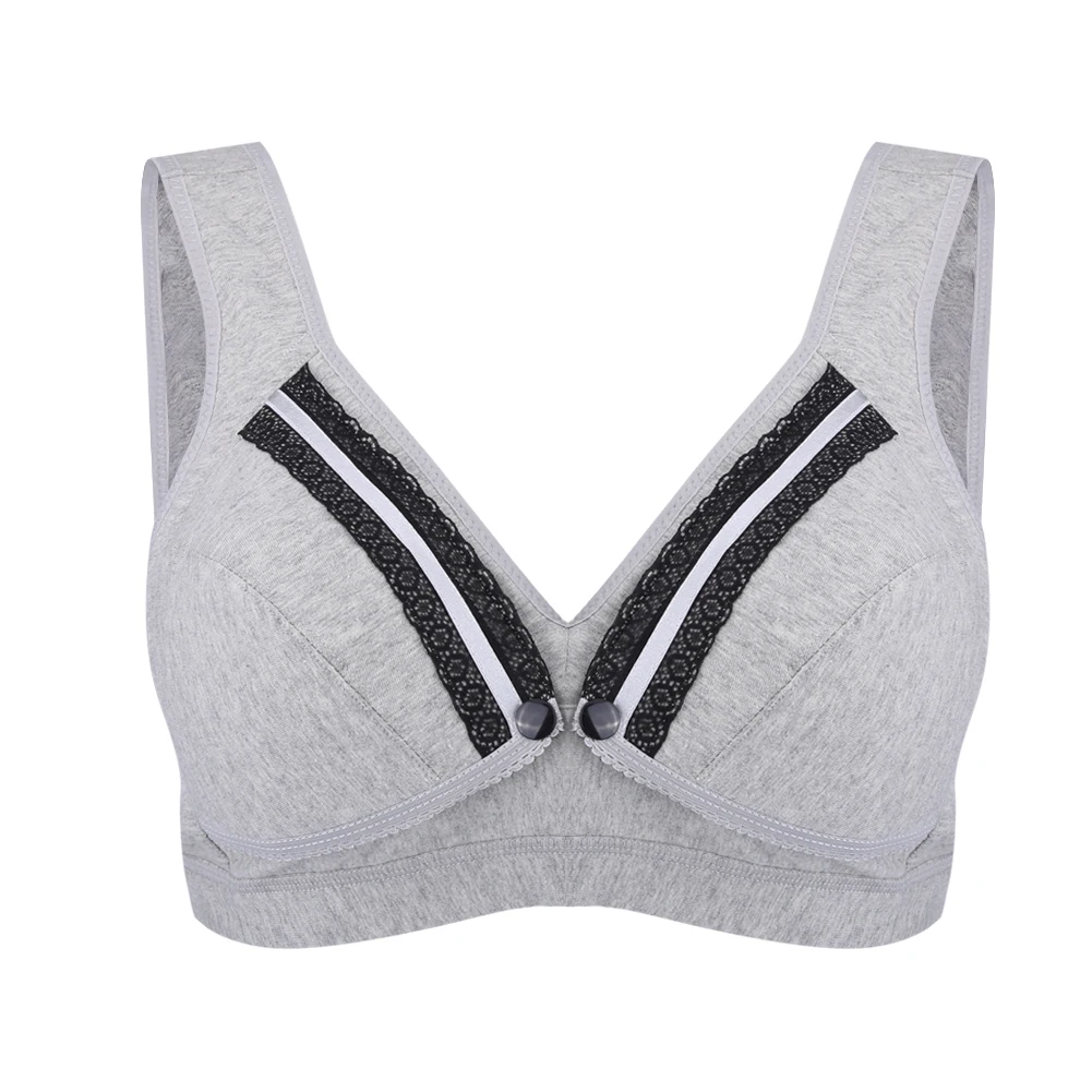 Cotton Maternity Nursing Breast Feeding Bras Prevent Sagging Pregnant Women Underwear(Gray M)