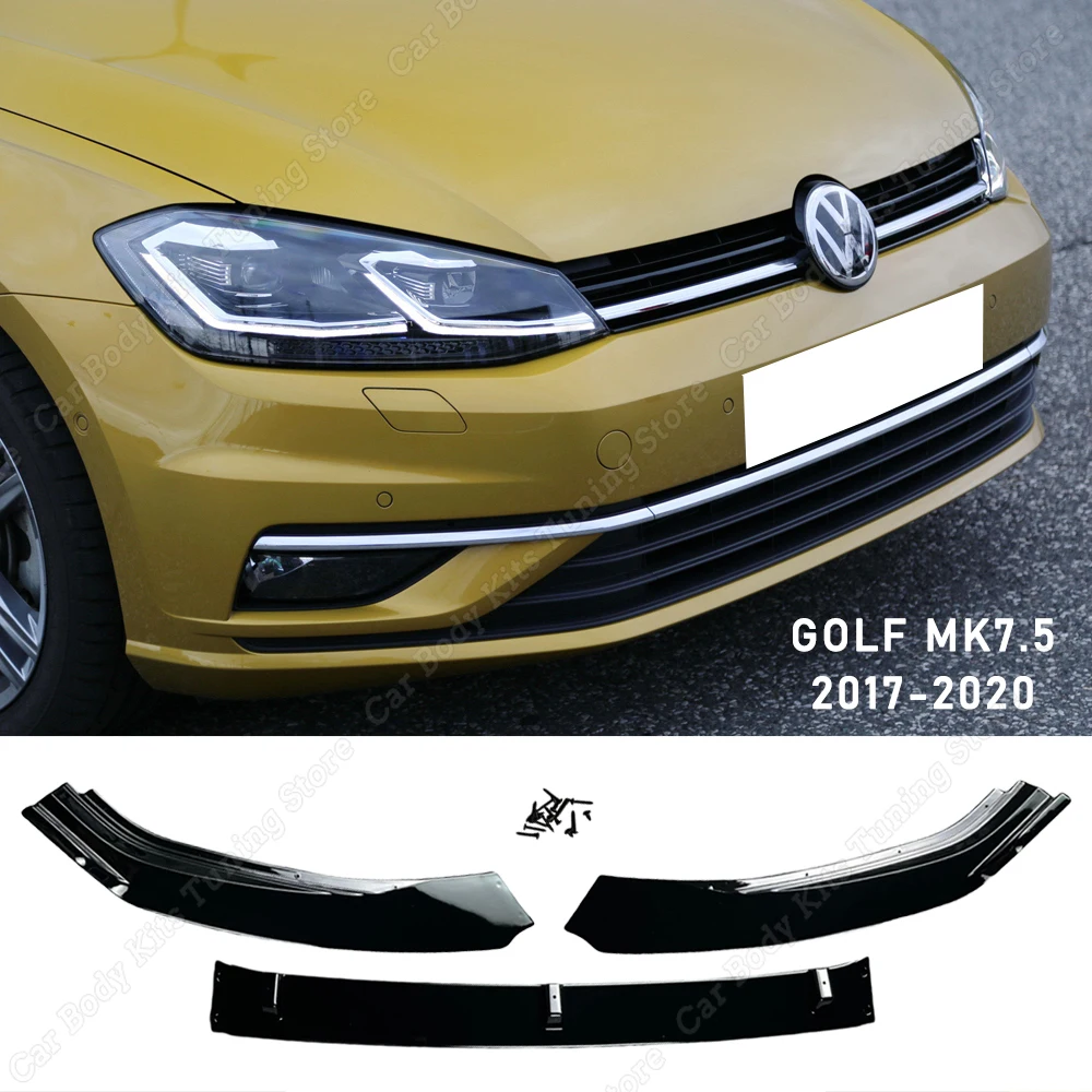 Voorbumper Lip Body Kit Spoiler Splitter Abs Gloss Black Canard Lip Diffuser Voor Vw Golf 7 7.5 MK7 MK7.5 Tdi Tsi 2012-2020