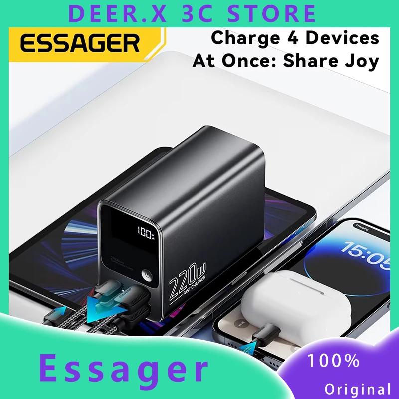 

Essager 100W Power Bank Digital display Large Capacity Mobile Phone Accessories for Laptop Xiaomi Macbook Fast charging Battery