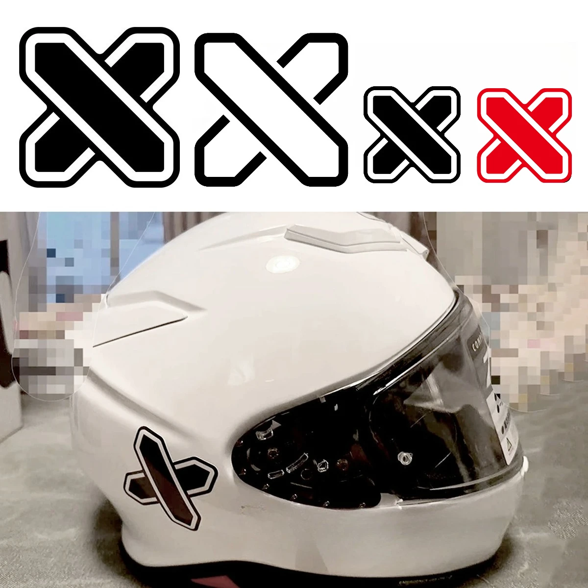 2D Helmet & Fuel Pad Vinyl Stickers Motorcycle Decals Fit For SHOEI X‑SPR PRO RF‑1400 NEO GT‑AIR EX‑ZERO Helmet Moto Decor
