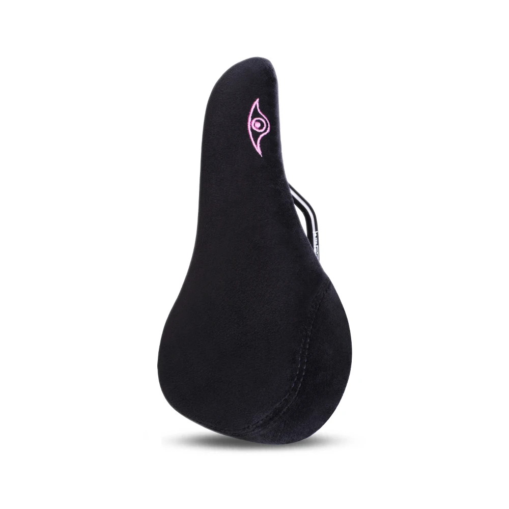 Funsea Bicycle Accessories Wheelie Stunt Bike Seat for Girl Female Cycling Flannelette Surface 8mm Rail Embroidery Pink Logo