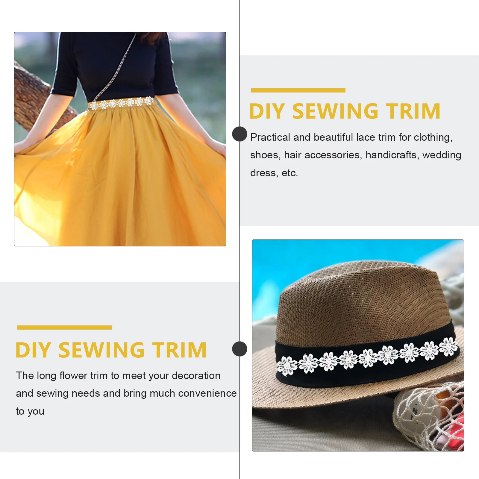 

3Pcs Embroidery Flower Lace Trims Decorative Cotton Flower Macrame for Clothing Gifts Wedding Decorations Embroidery Macrame