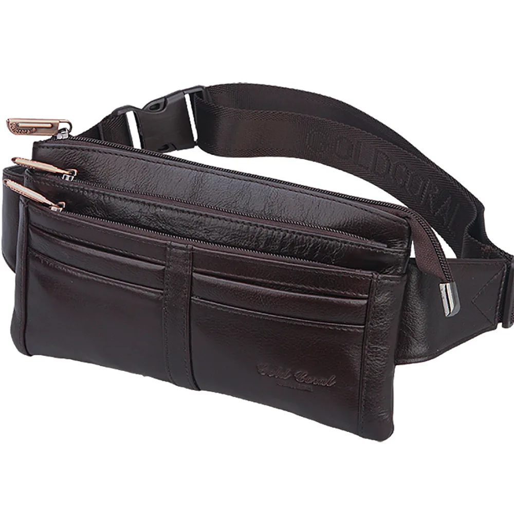 Pacote de Peito Mensageiro de Ombro Único para Homens, 100% Couro Genuíno, Sacos Crossbody, Cinto de Motocicleta Rider, Marca Famosa