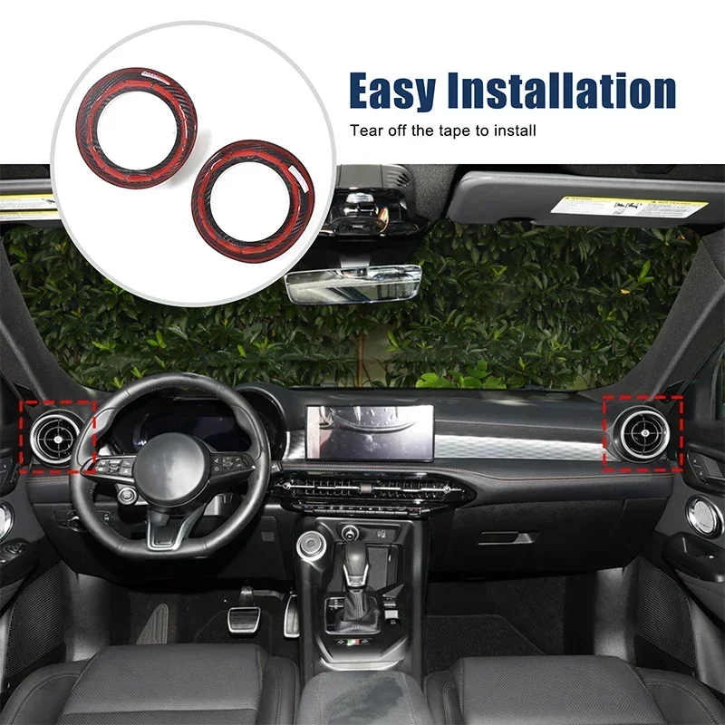For Alfa Romeo Tonale 965 2022-2024 Real Carbon Fiber Car Center Console Side Air Conditioning Vent Outlet Frame Trim