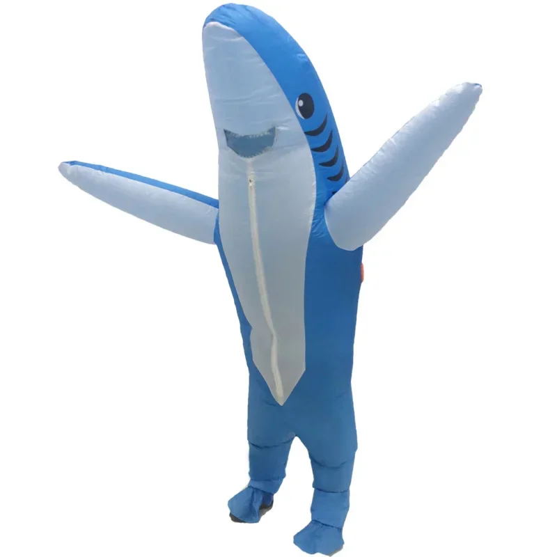 2025 nuevos disfraces inflables de tiburones azules para adultos disfraz de Cosplay de Anime de Halloween pez marino tiburón gris mascota fiesta de lujo papel Pl abc