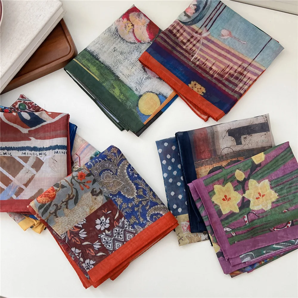 Syal Rambut 70Cm Syal Persegi Jilbab Rambut Bandana Turban Selendang Ikat Kepala Ikat Rambut