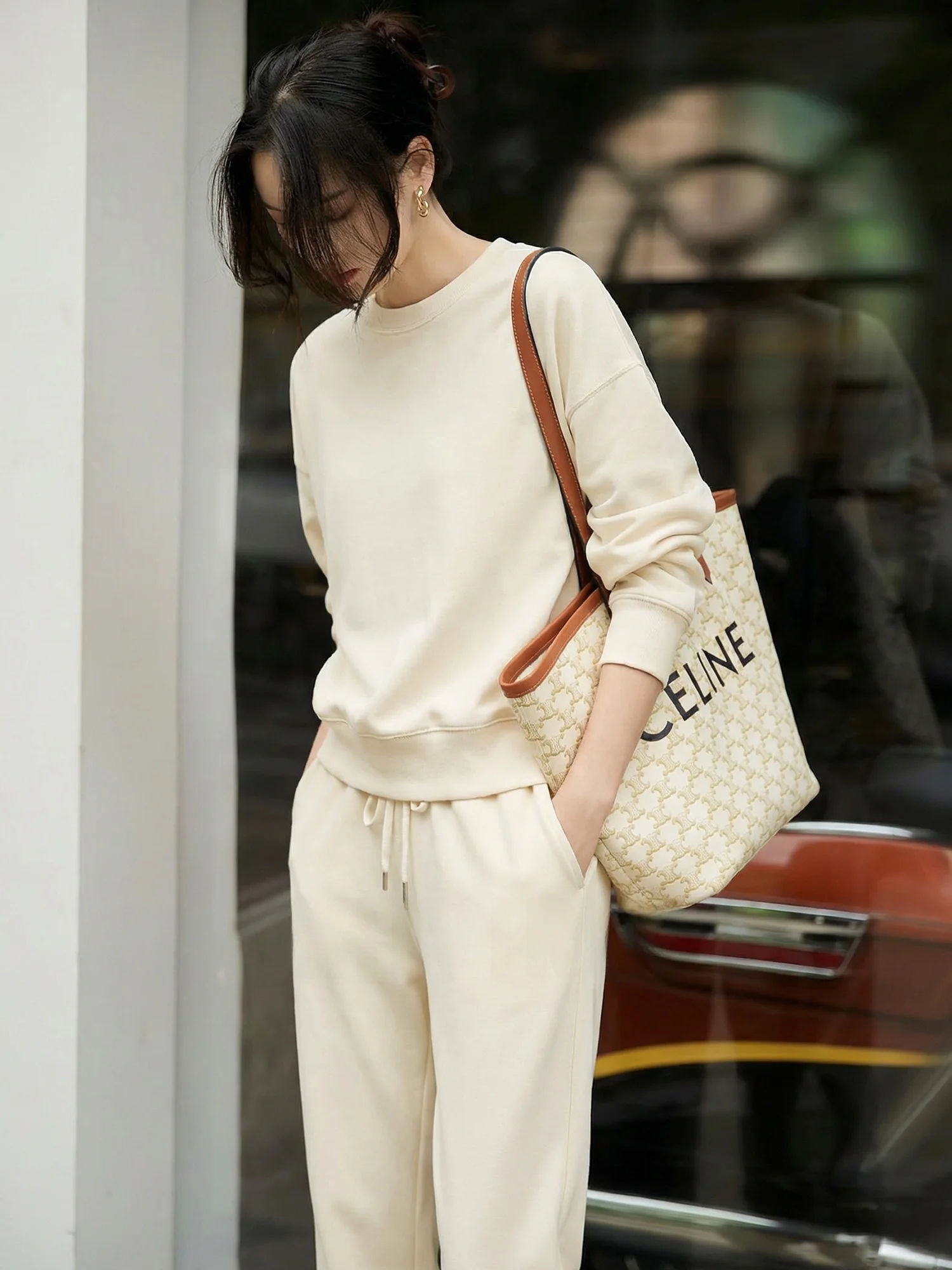 

Комплект Chivirin: Спортивный повседневный костюм-двойка для женщин, бежевый, в земляных тонах, весна-осень, модный комплект