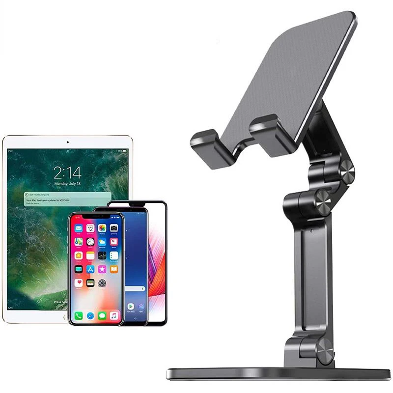 Adjustable In Height Phones Stand Three Sections Foldable Desk Mobile Phones Holder For iPhone iPad Tablet Desktop Phones Holder