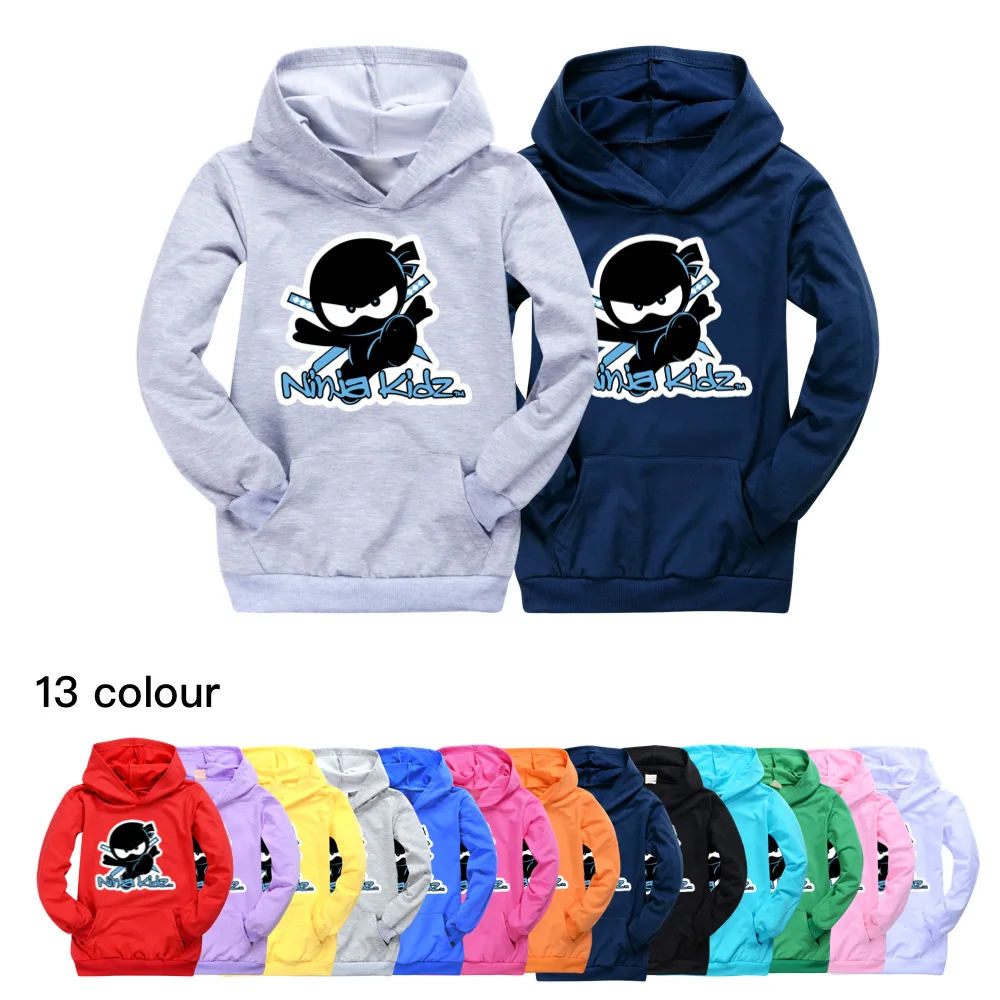 

NINJA KIDZ Kids Fashion Clothes Spring Autumn Boys Hooded Long Sleeve Girls Cotton Tops Jackets Sweatshirts Children Clothing