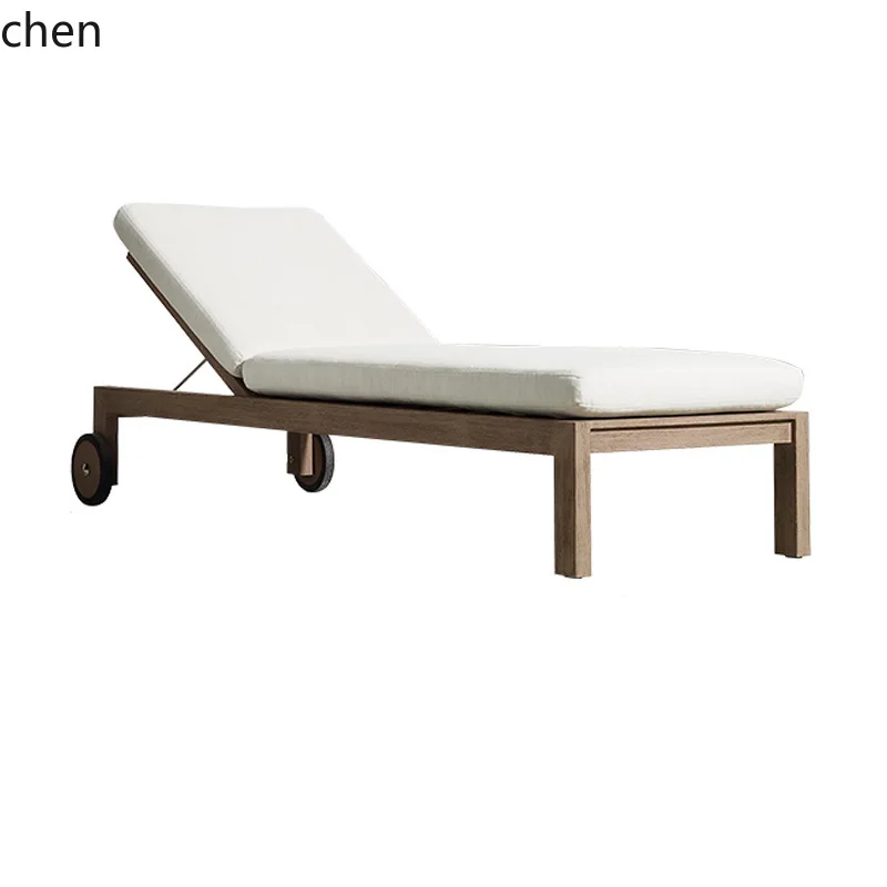 ZML Outdoor Reclining Bed Villa Hotel Swimming Pool Recliner Outdoor Beach Recliner