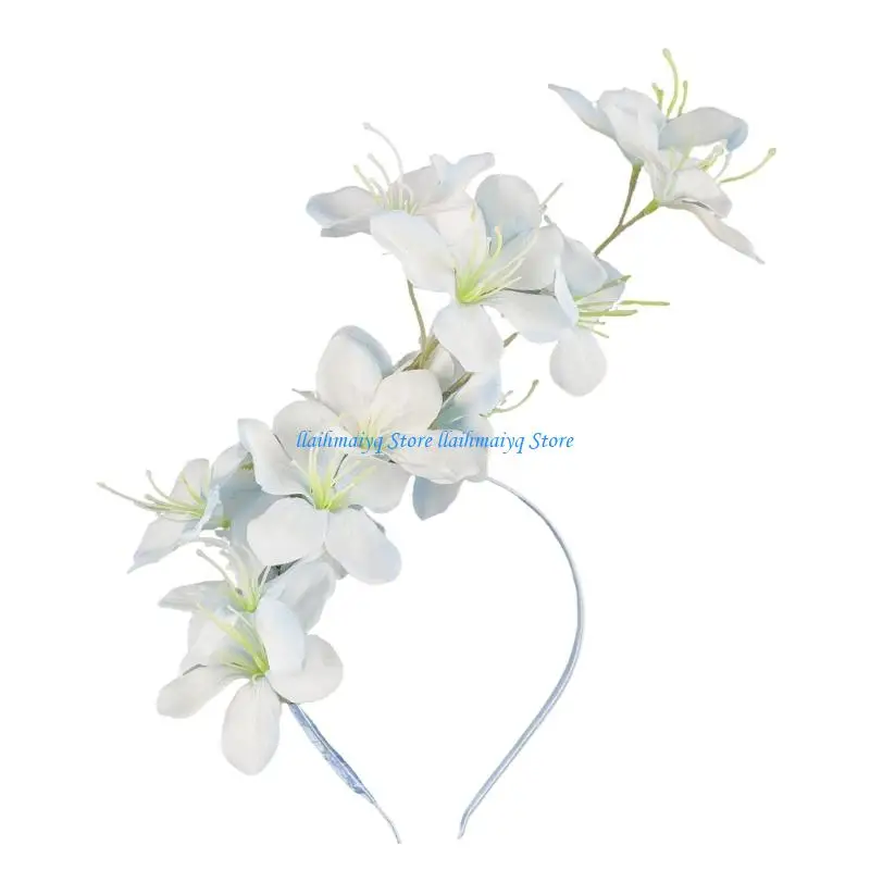 573B Romance Polyester Floral Hair Clip Lightweight Comfortable Wear for Daily Wear