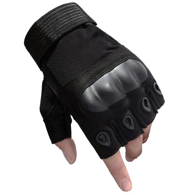 ผู้ชายยุทธวิธี Hard Knuckle Half Finger ถุงมือ COMBAT ชายปีนเขาขี่จักรยานการล่าสัตว์ยิง Airsoft Paintball Duty-Fingerless