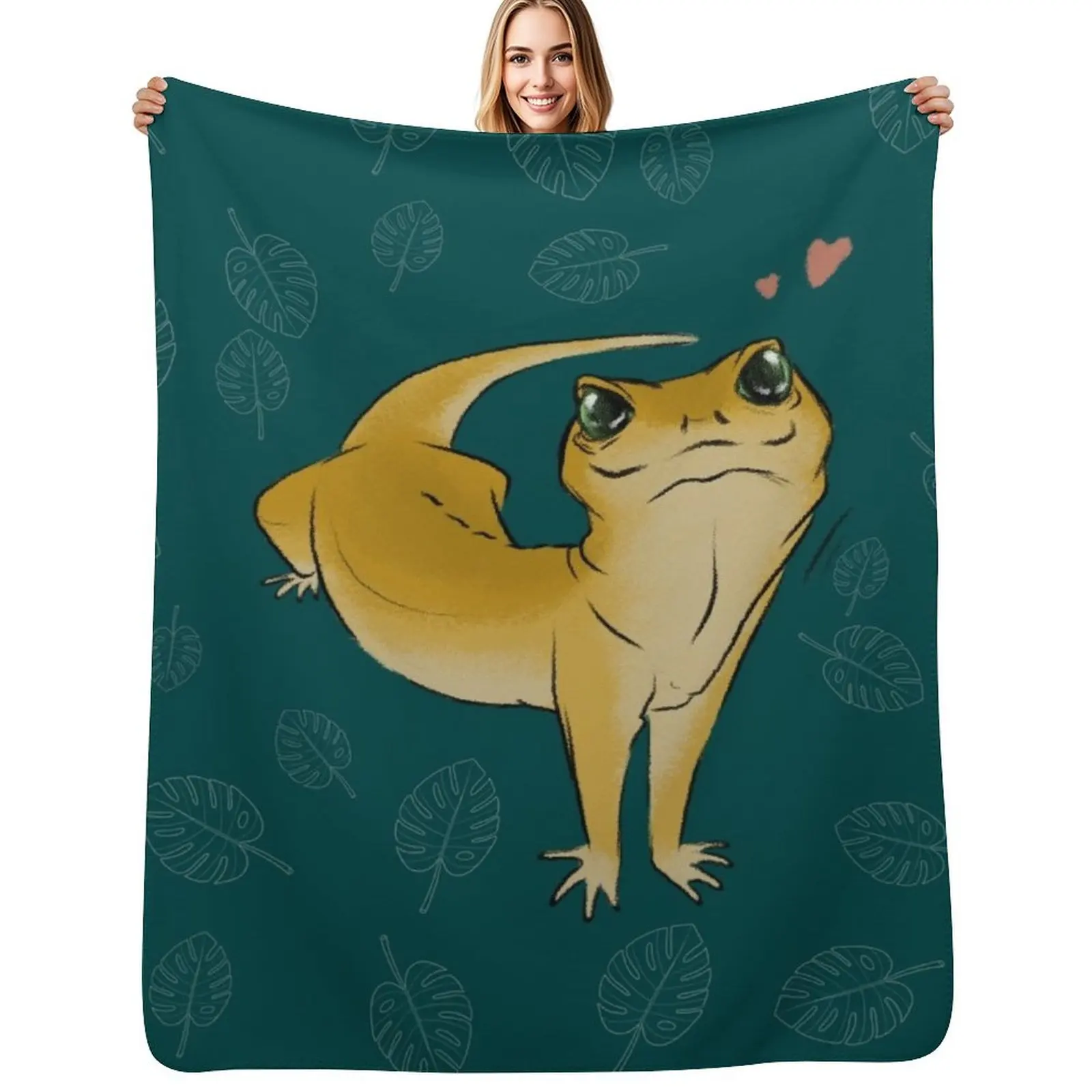 Linda manta con diseño de Geko para primavera y otoño, manta acogedora para sofá