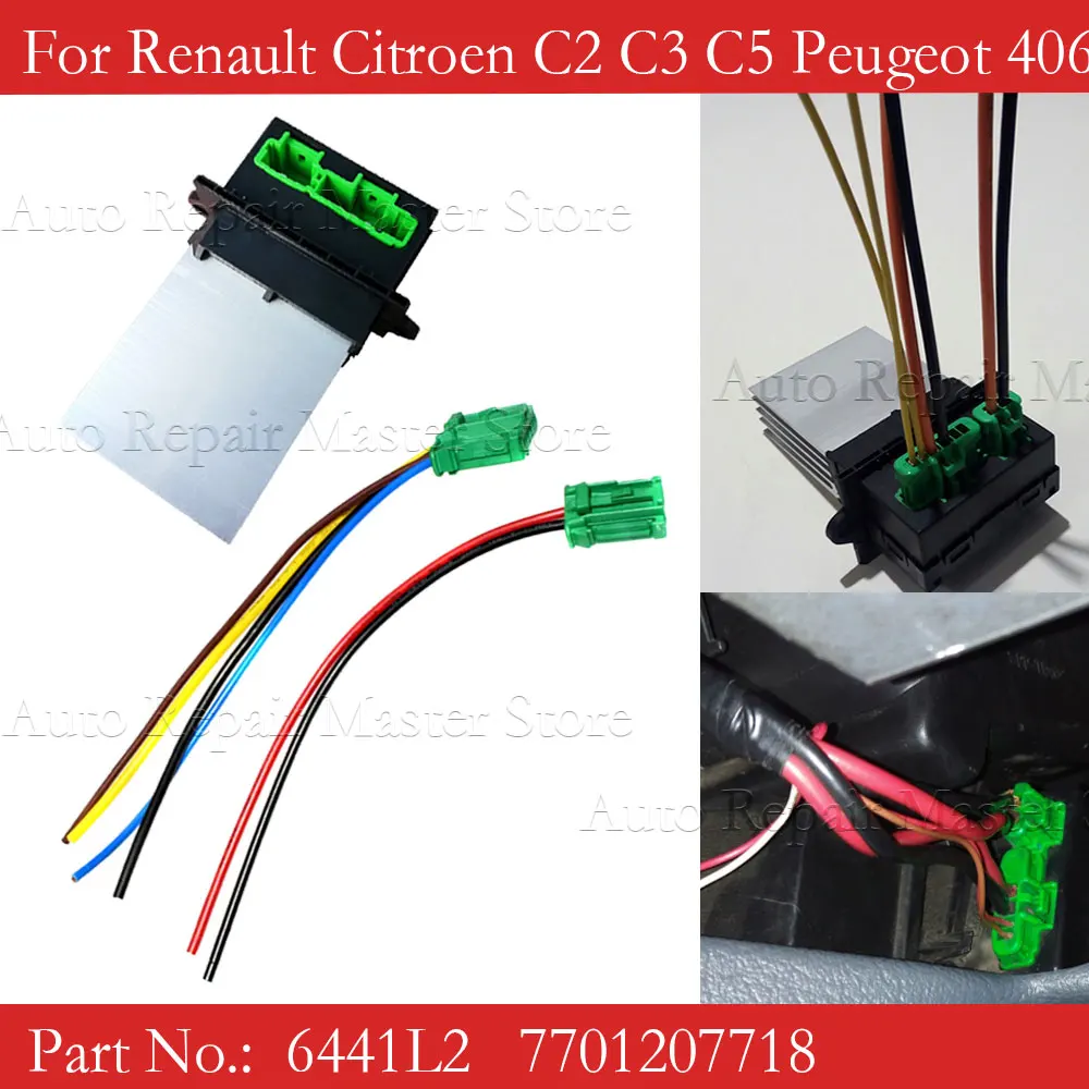 Heater Fan Control Module Resistor Plug For Renault Megane Sport Tourer Scenic MK 2 Citroen C2 C3 C5 Peugeot 406 107 207 607